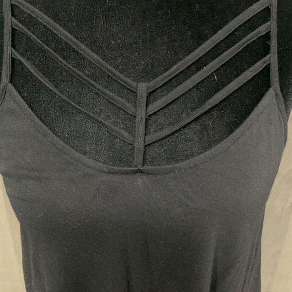Express Fashions Spaghetti Straps Decorative Front Black Tank Top Women's XS - Picture 2 of 7